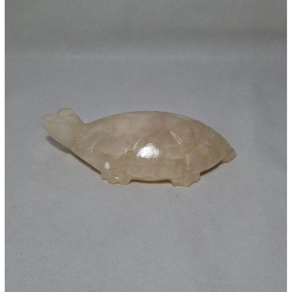Vintage Carved Onyx Turtle Figure Paperweight